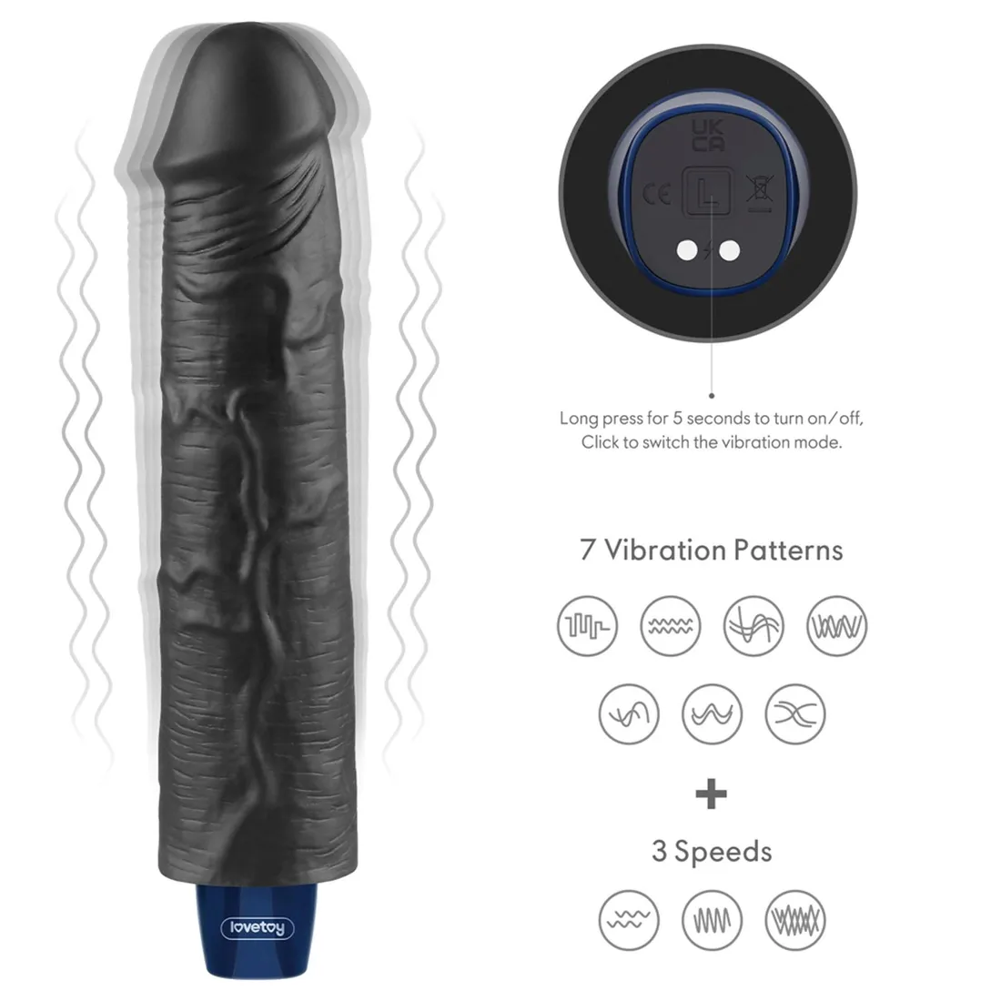 9-5-real-softee-rechargeable-tpe-vibrating-dildo-black
