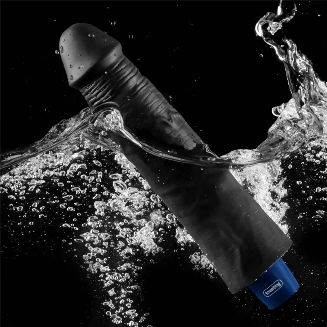 9-5-real-softee-rechargeable-tpe-vibrating-dildo-black