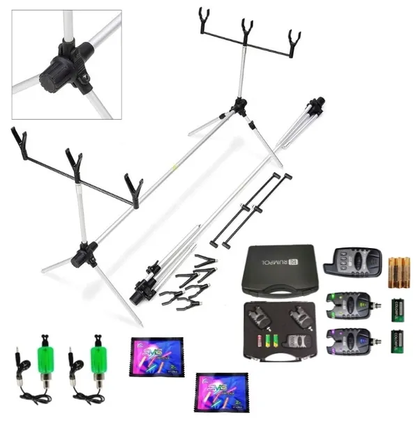 ZESTAW KARPIOWY ROD POD SYGNALIZATORY RUMPOL JHA-525 SWINGERY BATERIE