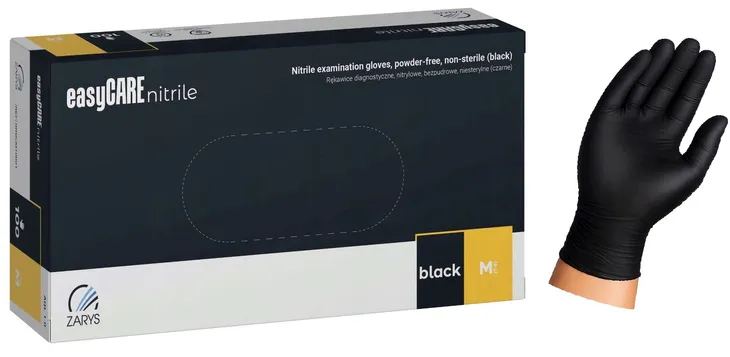 Rękawice RĘKAWICZKI nitrylowe ZARYS BLACK 100 szt CZARNE