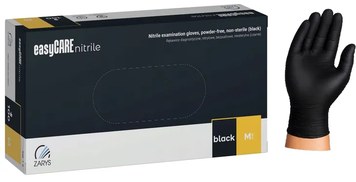 RĘKAWICE rękawiczki NITRYLOWE BEZPUDROWE black CZARNE wytrzymałe