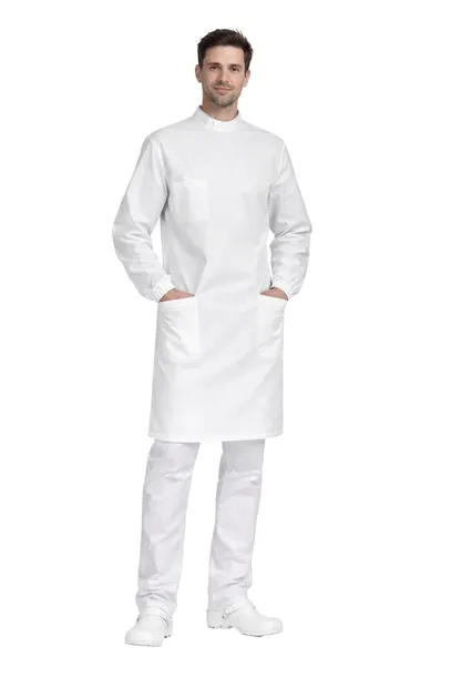 Fartuch anatomiczny zabiegowy ochronny wielorazowy unisex biały roz. XL