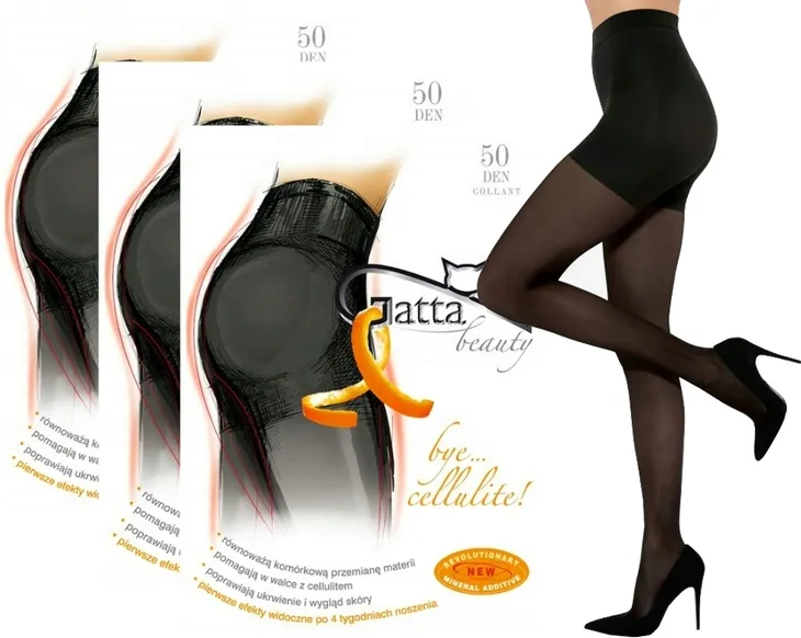 3x RAJSTOPY GATTA BYE CELLULITE 50 DEN 4-L NERO