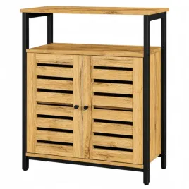 komoda-loft-szafka-dab-70x30x80-cm-drzwi-zaluzjowe-czarna-rama