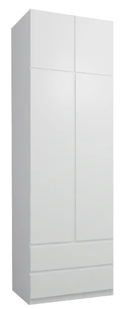 SZAFA EMMA 70 cm + 2 SZUFLADY + NADSTAWKA BIAŁA