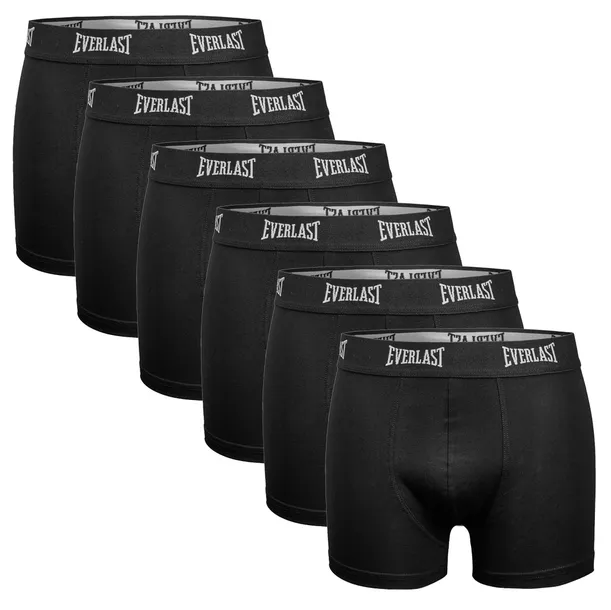 EVERLAST BOKSERKI MAJTKI MĘSKIE BAWEŁNA CZARNE 6-PAK XL
