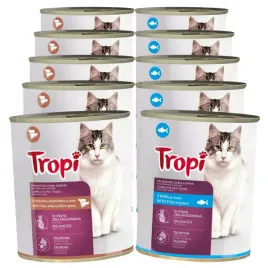 tropi-mokra-karma-zestaw-puszek-watrobka-cielecina-ryba-dla-kota-10x830g
