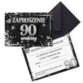 zaproszenia-na-90-urodziny-diament-czarna-koperta