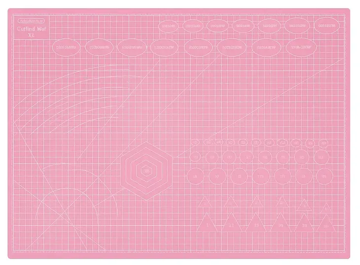 Mata do cięcia samogojąca dwustronna A2 - 600×450 mm, format A2 PVC Różowy