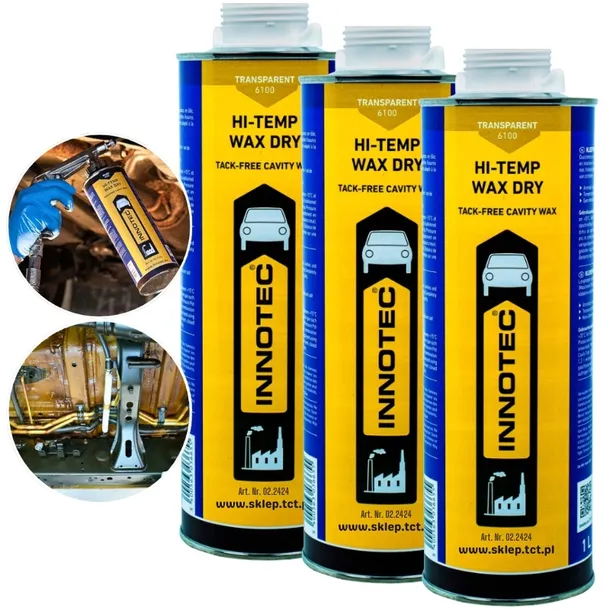 Suchy wosk bezbarwny INNOTEC Hi-Temp Wax Dry do konserwacji 1 L- 3 sztuki