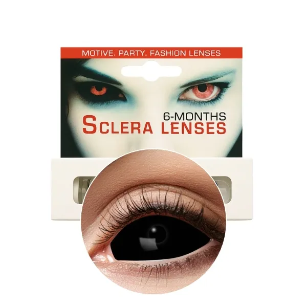 SOCZEWKI PÓŁROCZNE SCLERA CZARNE 22MM HALLOWEEN