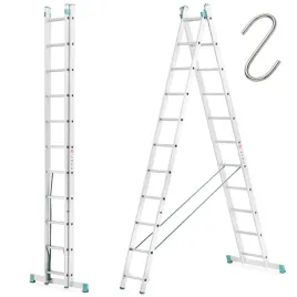 drabina-aluminiowa-profesjonalna-aloss-rozsuwana-2x11-tuv-150kg