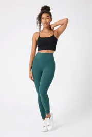 gladkie-legginsy-damskie-wysoki-stan-butelkowa-zielen-s-5ia