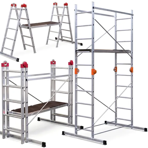 Rusztowanie aluminiowe przegubowe jezdne przejezdne 4w1 GIERRE Easy 200