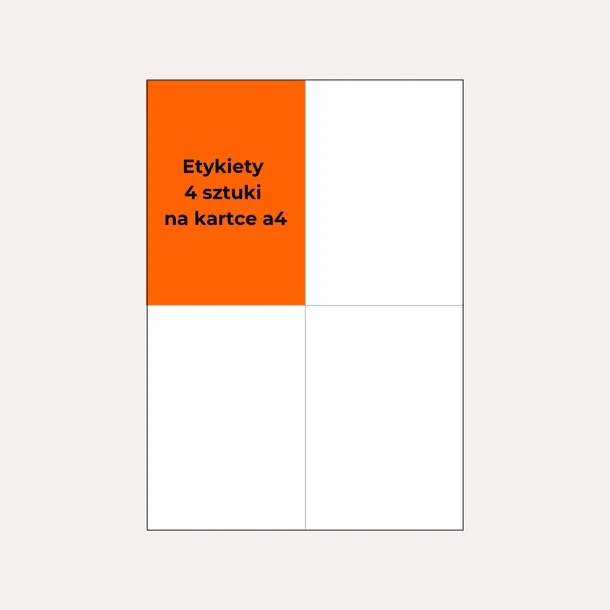 ETYKIETA BEZ NADRUKU A4  105/148 1/4 - op. 100 szt.