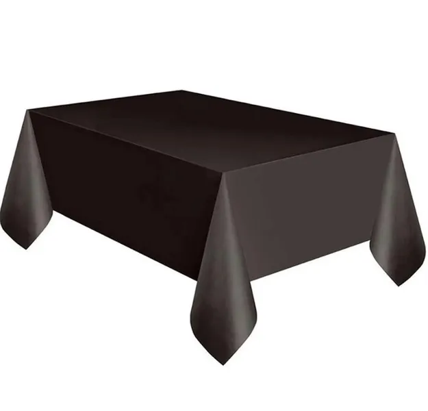 OBRUS CZARNY 140X170 CM DEKORACJA STOŁU HALLOWEEN SYLWESTER URODZINY PARTY