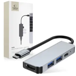 hub-tech-protect-v2-4w1-usb-c-usb-a-3-0-usb-a-2-0-usb-c-hdmi-szary