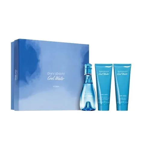 Davidoff Cool Water Woman woda toaletowa EDT 100ml + Żel 75ml +Balsam 75ml