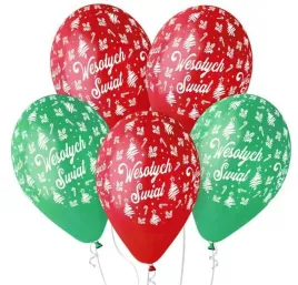 balony-lateksowe-wesolych-swiat-czerwone-zielone-gemar-13-33cm-5szt