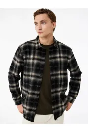 koton-meska-koszula-casual-w-czarno-bezowa-krate-z-guzikami-l-5ia
