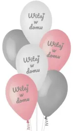balony-lateksowe-witaj-w-domu-rozowe-gemar-30cm-12-6szt