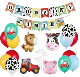 balony-zestaw-zwierzeta-farma-baner-imie