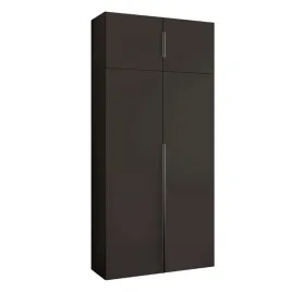 szafa-dwudrzwiowa-uchylna-czarna-90cm-z-nadstawka-garderoba-przedpokoj-hexa