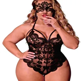 czarne-seksowne-body-koronkowe-bielizna-damska-maska-na-prezent-plus-size