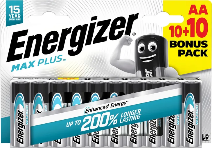 20x Bateria ENERGIZER Max Plus LR6 AA R6 EP91 1,5V