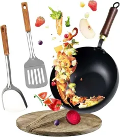 patelnia-wok-z-drewniana-raczka-20x11-cm-35-litra-zestaw-stalowe-lopatki
