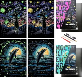 scratch-paper-teczowy-obraz-night-scene-psy-delfiny-4-narzedzia
