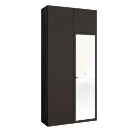 szafa-dwudrzwiowa-z-lustrem-90x235-z-nadstawka-garderoba-przedpokoj-czarna