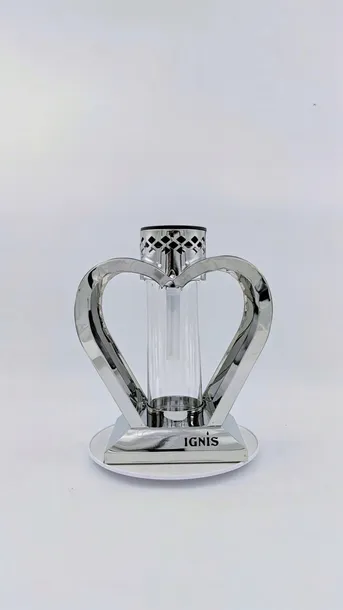ZNICZ METALOWY SREBRNY SOLARNY 25CM - IGNIS