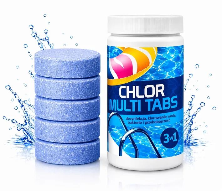 CHLOR MULTI TABS 1kg Tabletki 3w1 do Basenu Czysta Woda