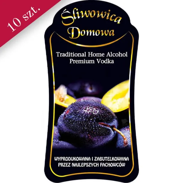 Etykiety samoprzylepne Premium ŚLIWOWICA DOMOWA nalewka 10 szt