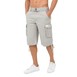 spodenki-meskie-chefdeville-jeans-rio-cargo-bojowki-szare-z-paskiem-bawelni