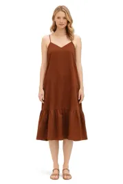 sisley-brazowa-sukienka-letnia-maxi-na-ramiaczkach-z-falbana-38-i4a