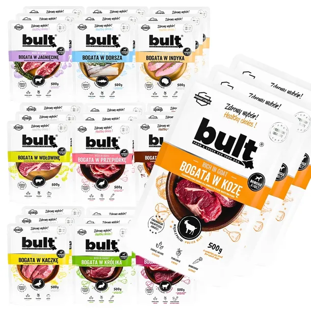 BULT Mokra Karma Dla Psa WIELKI MIX 10 SMAKÓW 30x500g 15kg