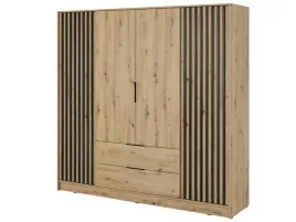 szafa-dely-4d-200cm-lamelowanie-bez-lustra-dab-artisan-czarna-lamela