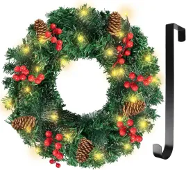 2x-wieniec-bozonarodzeniowy-30-cm-z-szyszkami-jagodami-i-lampkami-led