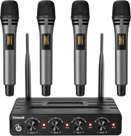 2x-mikrofony-bezprzewodowe-uhf-4szt-zestaw-karaoke-odbiornik