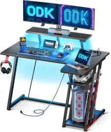 2x-biurko-gamingowe-l-led-100cm-gniazdka-czarne