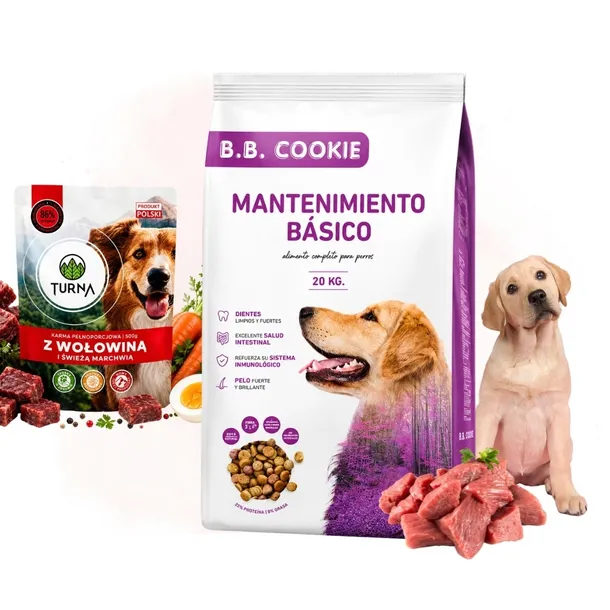 Karma Sucha Dla Psa B.B. Cookie Zdrowa Z Witaminami 20kg + Saszetka