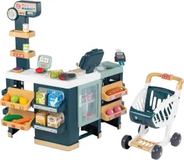 2x-supermarket-dla-dzieci-z-wozkiem-kasa-i-strefa-chlodnicza-oraz-akcesoria