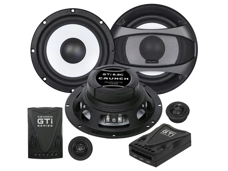 Crunch GTI6.2C Głośniki samochodowe 165mm 16.5cm System 100W RMS! Zwrotnice