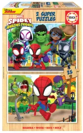 puzzle-2-x-25-spidey-i-super-kumple-drewniane-educa