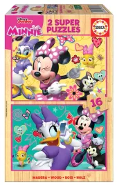 puzzle-2-x-16-myszka-minnie-daisy-drewniane-educa