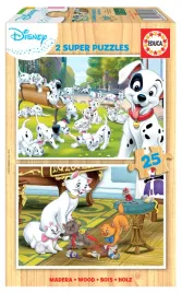 educa-puzzle-2-x-25-101-dalmatynczykow-aryskotraci-drewniane