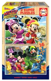 educa-puzzle-2-x-16-myszka-miki-i-razni-rajdowcy-drewniane