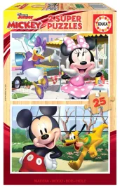 puzzle-2-x-25-el-myszka-miki-i-przyjaciele-drewno